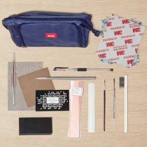 Klein Gereedschap pakket, tas blauw, groen, zwart